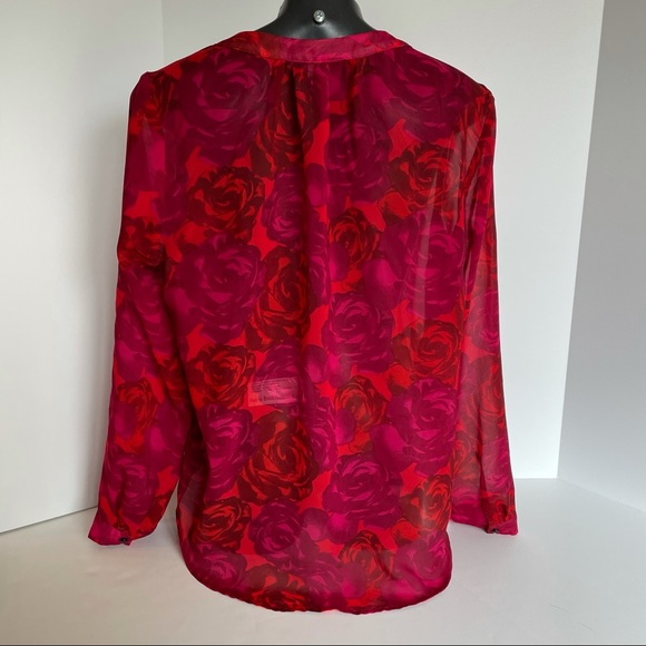 JESSICA red long sleeve blouse, size petite 14P - Picture 4 of 7